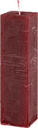 Stumpenkerze quadratisch rustik 150/40 elfenbein/bordeaux Profissimo