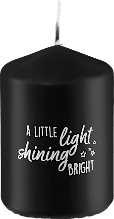 Stumpenkerze mit Spruch 100/68 schwarz/weiß Profissimo