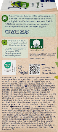 Periodenunterwäsche Slip schwarz Gr. XL nature Jessa