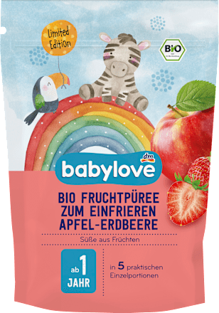 Bio kaša iz jabolk in jagod za zamrzovanje babylove