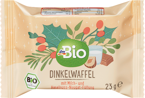 Špaldová oblátka s lieskovo-orieškovou a mliečnou náplňou  dmBio