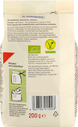 Sušené marhule vykôstkované  dmBio