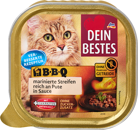 Hrană completă pentru pisici adulte - bucăți marinate cu piure în sos Dein Bestes