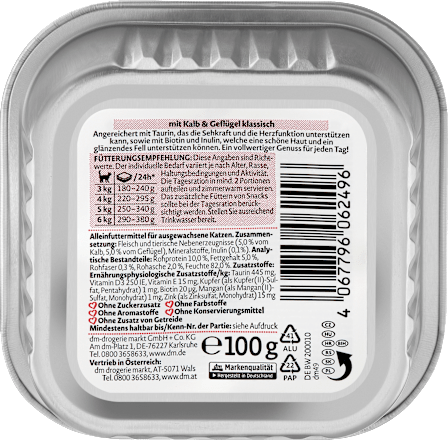 Nassfutter Katze mit Kalb & Geflügel klassisch Dein Bestes