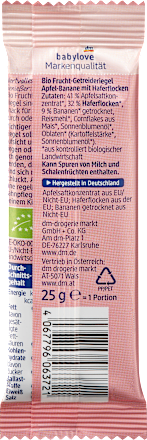 Bio sadno-žitna rezina z jabolki, bananami in ovsenimi kosmiči babylove