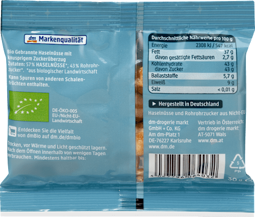Haselnüsse gebrannt dmBio