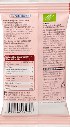 Apfel Kirsch Mix mit Cashewkernen dmBio
