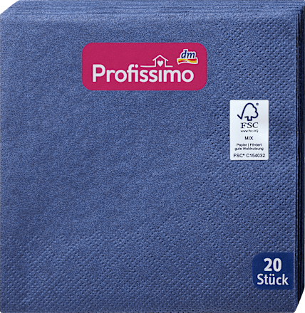 Cocktailservietten "Dunkelblau" (24x24 cm) Profissimo