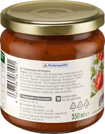 Tomatensoße Kräuter dmBio