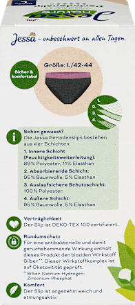 Periodenunterwäsche Slip schwarz Gr. L nature Jessa