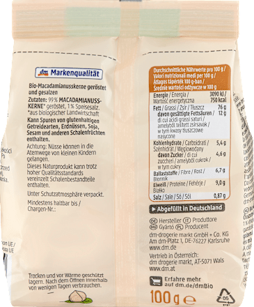 Nuci Macadamia prăjite dmBio