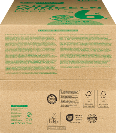 Pelenka nature XL, 6-os méret (15-20 kg), havi csomag babylove