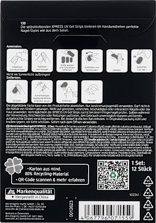 UV gel samolepljive folije za nokte XRESS Manicure - 130 Statement Red trend !t up