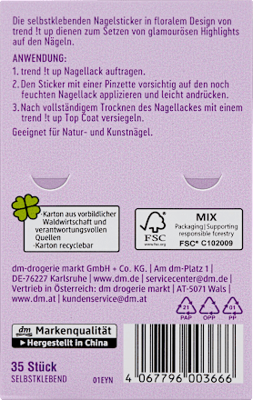 Nagelsticker Set graceful flowers trend !t up
