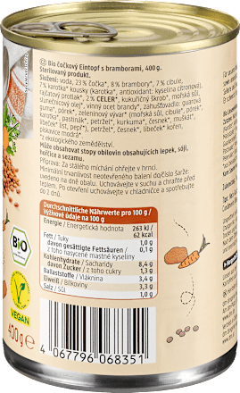 Eintopf, Linsen mit Kartoffeln dmBio