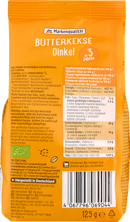 Herbatniki maślane z mąki orkiszowej dmBio