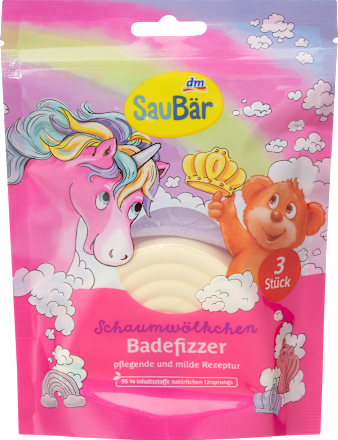 Kinder Badezusatz Badefizzer Schaumwölkchen (3x50 g) SauBär