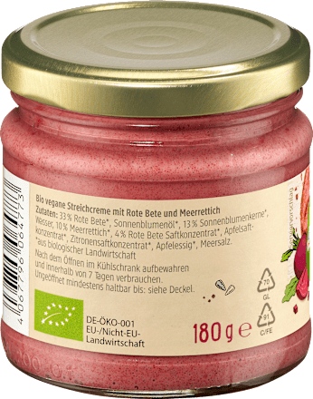 Brotaufstrich rote Bete Meerrettich dmBio