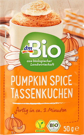 Tassenkuchen Pumpkin Spice, vegan dmBio