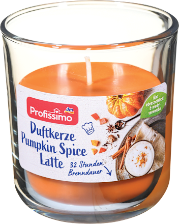 Dišeča sveča v kozarcu z vonjem Pumpkin Spice Latte Profissimo