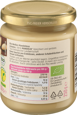 Crema spalmabile bianca di mandorle BIO dmBio