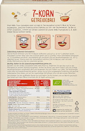 Bio gabonapép hétféle gabonával, 6. hónapos kortól  dmBio