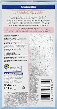 Pudding z żurawiną dla kota Dein Bestes