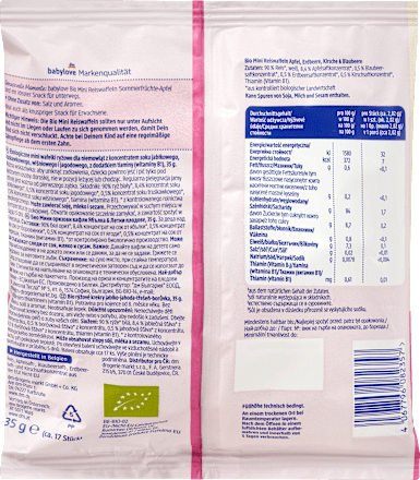 Mini Reiswaffeln Sommerfrüchte-Apfel ab dem 8. Monat babylove