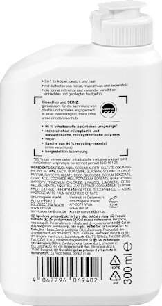 Frissítő tusfürdő 3in1, menta illattal SEINZ.