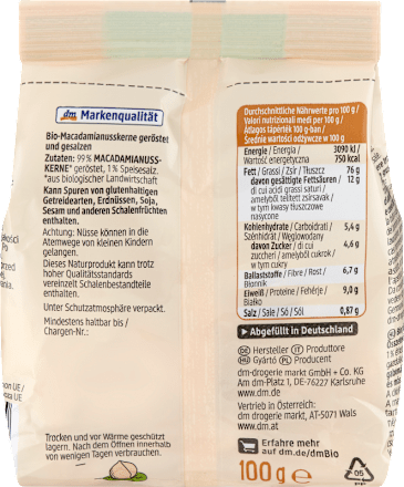 Nuci Macadamia prăjite dmBio