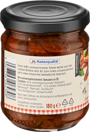 Proizvod od sušenog paradajza u suncokretovom i ekstra devičanskom maslinovom ulju dmBio