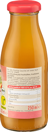 Smoothie, Pfirsich, Ingwer, Apfel & Traube dmBio