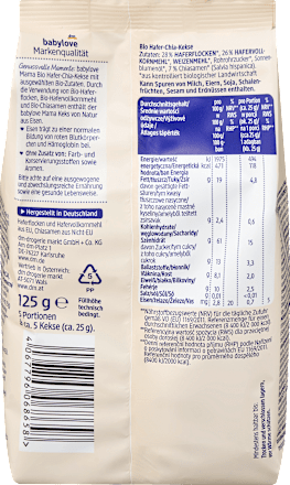 Bio ovseni piškoti s semeni oljne kadulje babylove Mama