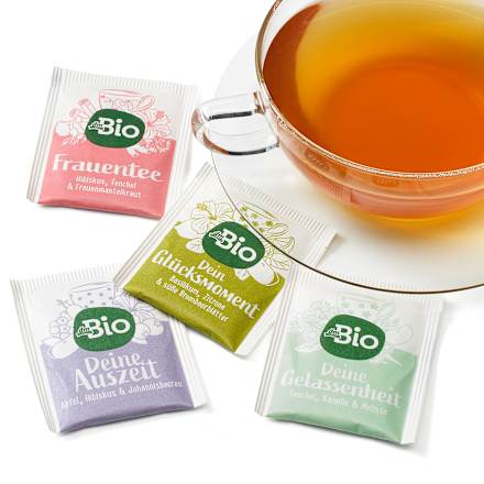 Miks 4 bio sadnih in zeliščnih čajev Dein Tee-Mix dmBio