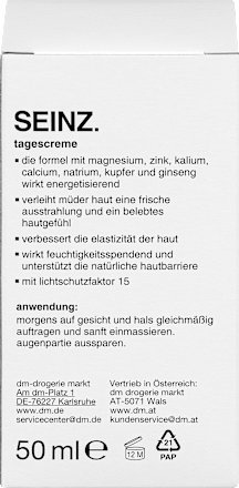 Gesichtscreme Energy Effect SEINZ.