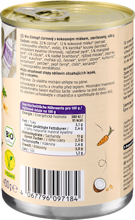 Eintopf Kichererbsen mit Kokosmilch dmBio