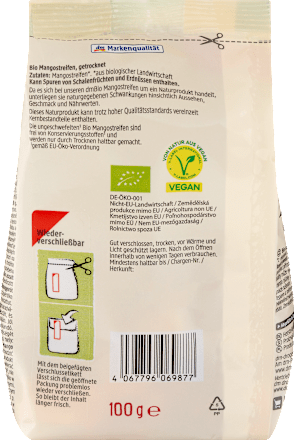 Trockenfrüchte, Mangostreifen dmBio