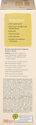 Getreidebrei Reisflocken zartschmelzend ab dem 5. Monat dmBio