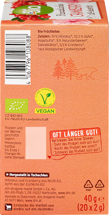 Früchtetee Kanadische Cranberry süß-säuerlich dmBio