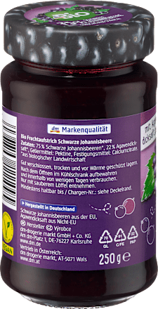 Fruchtaufstrich 75 % schwarze Johannisbeere dmBio
