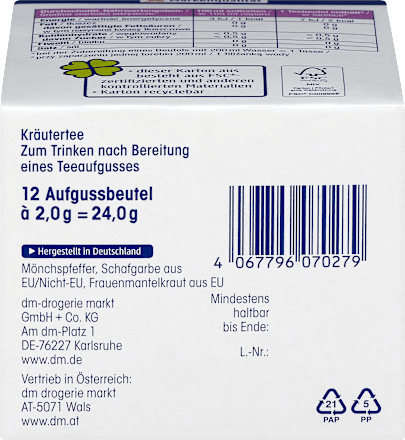 Kräutertee, Frauentee (12 Beutel) Mivolis