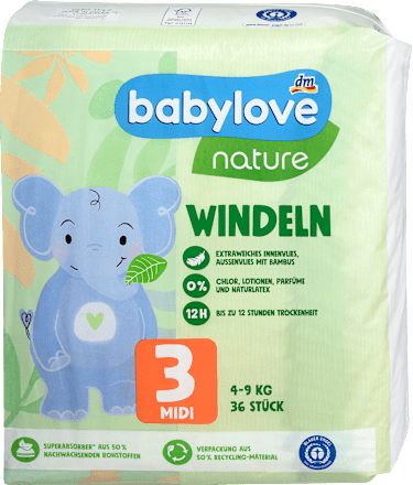 nature pelene, veličina 3 midi (4-9kg) babylove nature