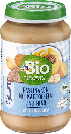 Zeleninovo-mäsový príkrm paštrnák so zemiakmi a hovädzím mäsom dmBio