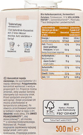 Koncentrat za pripremu zobenog napitka  dmBio