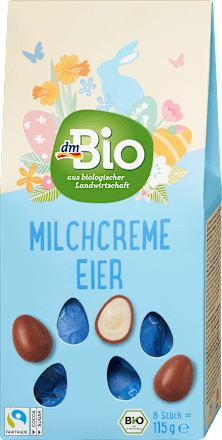 Bio jajčka iz mlečne čokolade s polnilom iz mlečne kreme dmBio