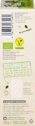 Kräutertee Melissen Tee mit Zitronengras (20 Beutel) dmBio