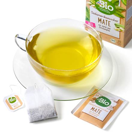 Bio zeliščni čaj z okusom južnoameriškega mate in limonsko travo (20 x 2 g) dmBio