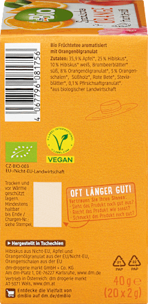 Aromatizovana mešavina biljnog čaja sa ukusom narandže, 2X20g dmBio