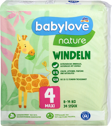 nature pelene, veličina 4 maxi (8-14kg) babylove nature