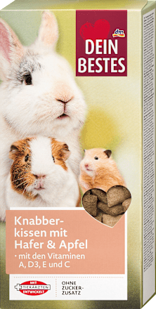 Knabberkissen Nager und Zwergkaninchen mit Hafer und Apfel  Dein Bestes